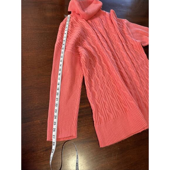 Talbots Plus Orange Cable Knit Turtleneck Sweater Size 3X Colorful Comfy Light - Picture 6 of 7